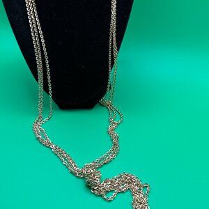 Glittery long gold-tone multi-strand chain necklace made in Germany